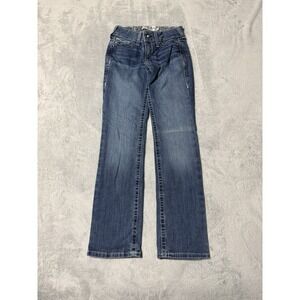 Ariat REAL Jeans Womens 25 Short Blue Mid Rise Straight Medium Wash 25x30